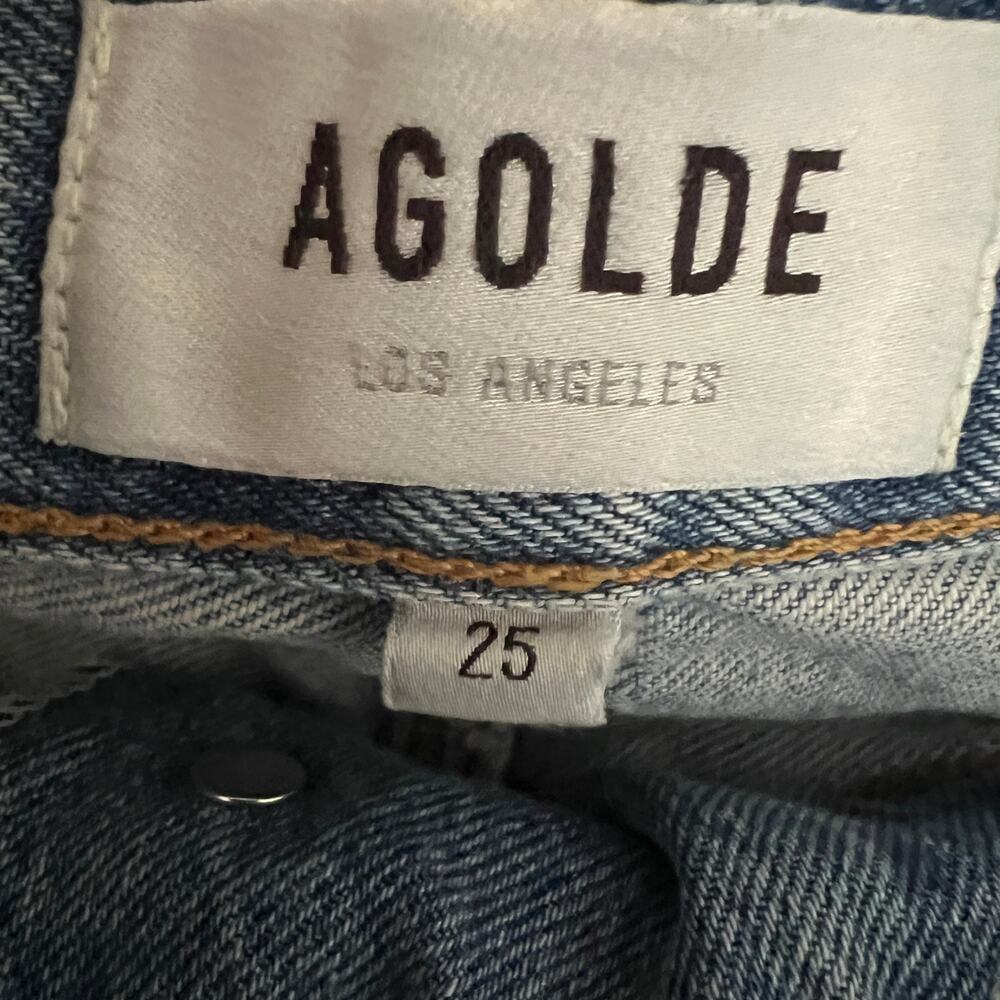 Agolde Criss Cross Denim Mini Skirt Size 25 - Picture 9 of 16